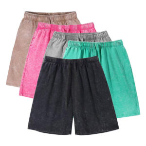 Distressed Fried Snowflake Shorts Washed Cotton Retro Loose Shorts